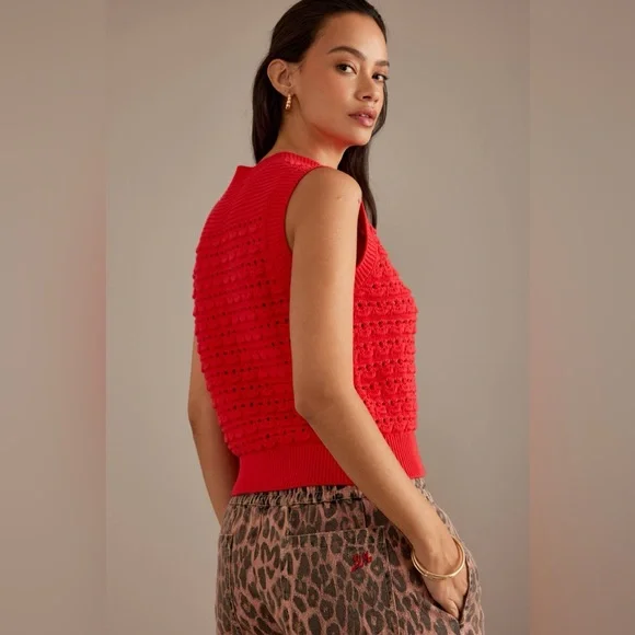 Damson Madder Aggie Knitted Tank in Red UK 10 / US 6 - Picture 9 of 15